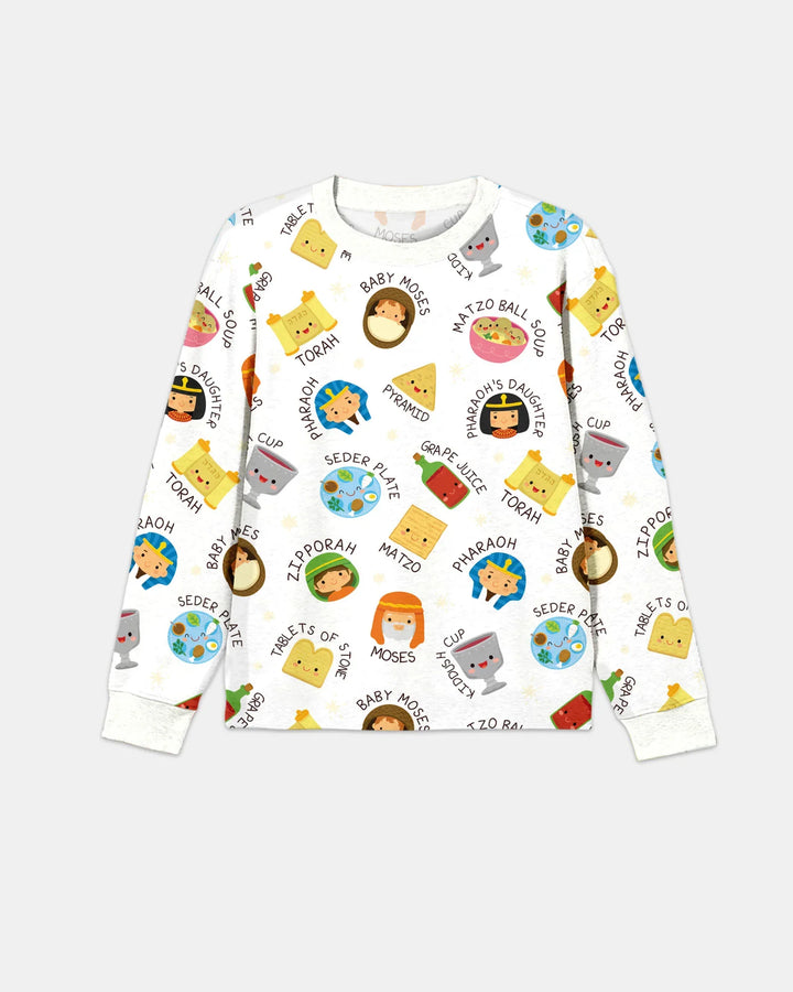 Cute Passover Characters Bamboo Men's Pajama Set
