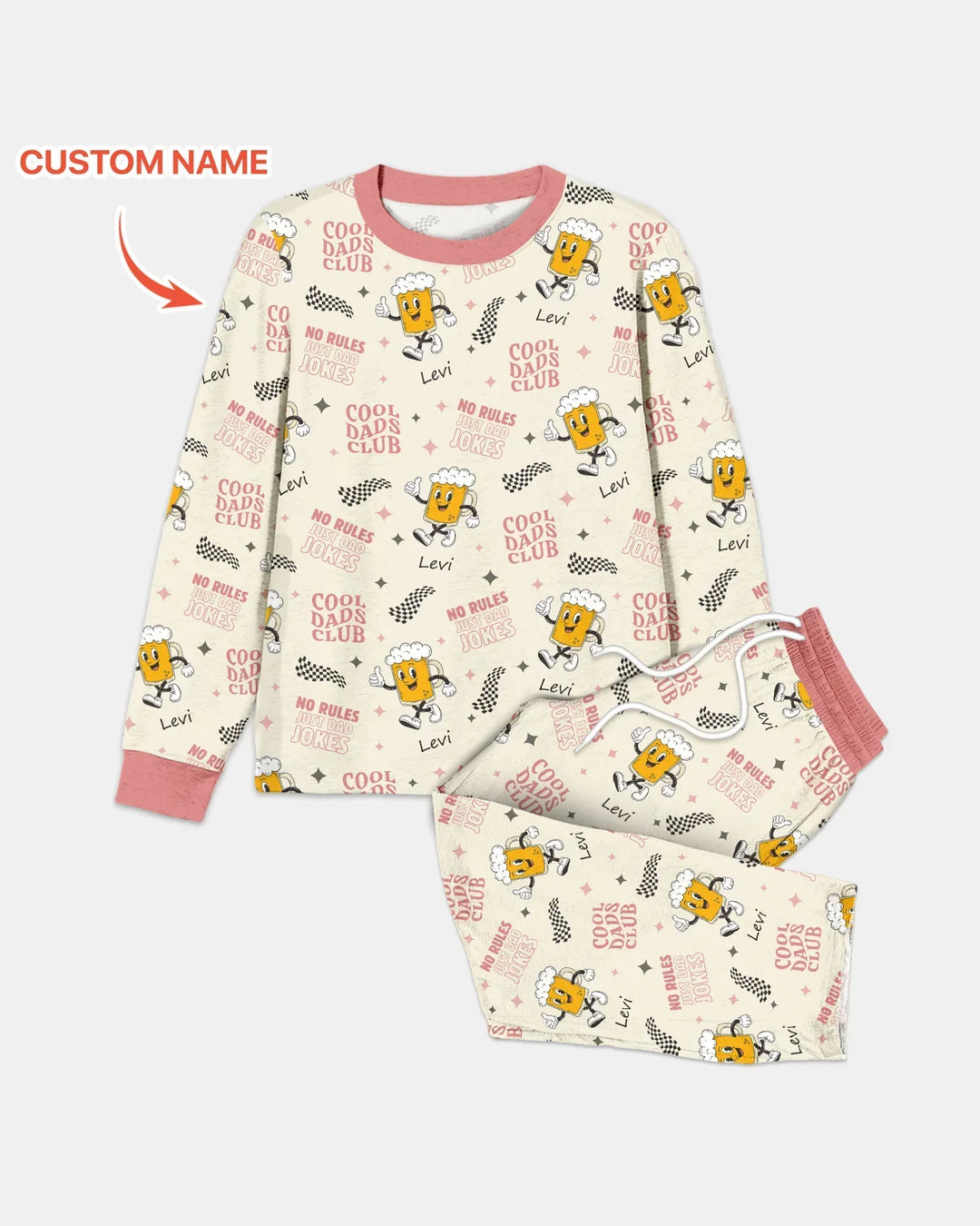 Custom Name Cool Club Daddy & Me Matching Bamboo Men's Pajama Set