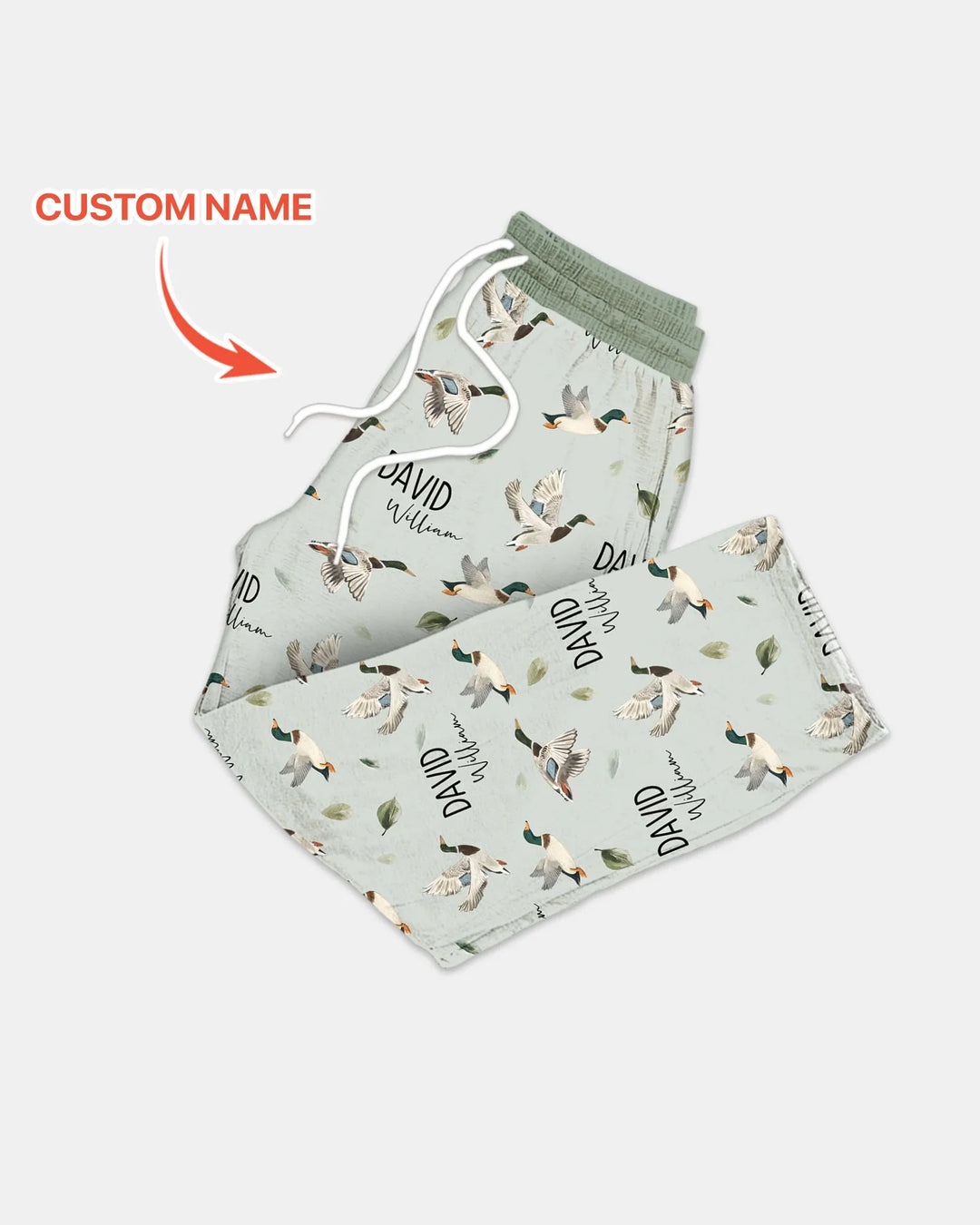 Custom Name Mallard Duck Bamboo Men's Pajama Set
