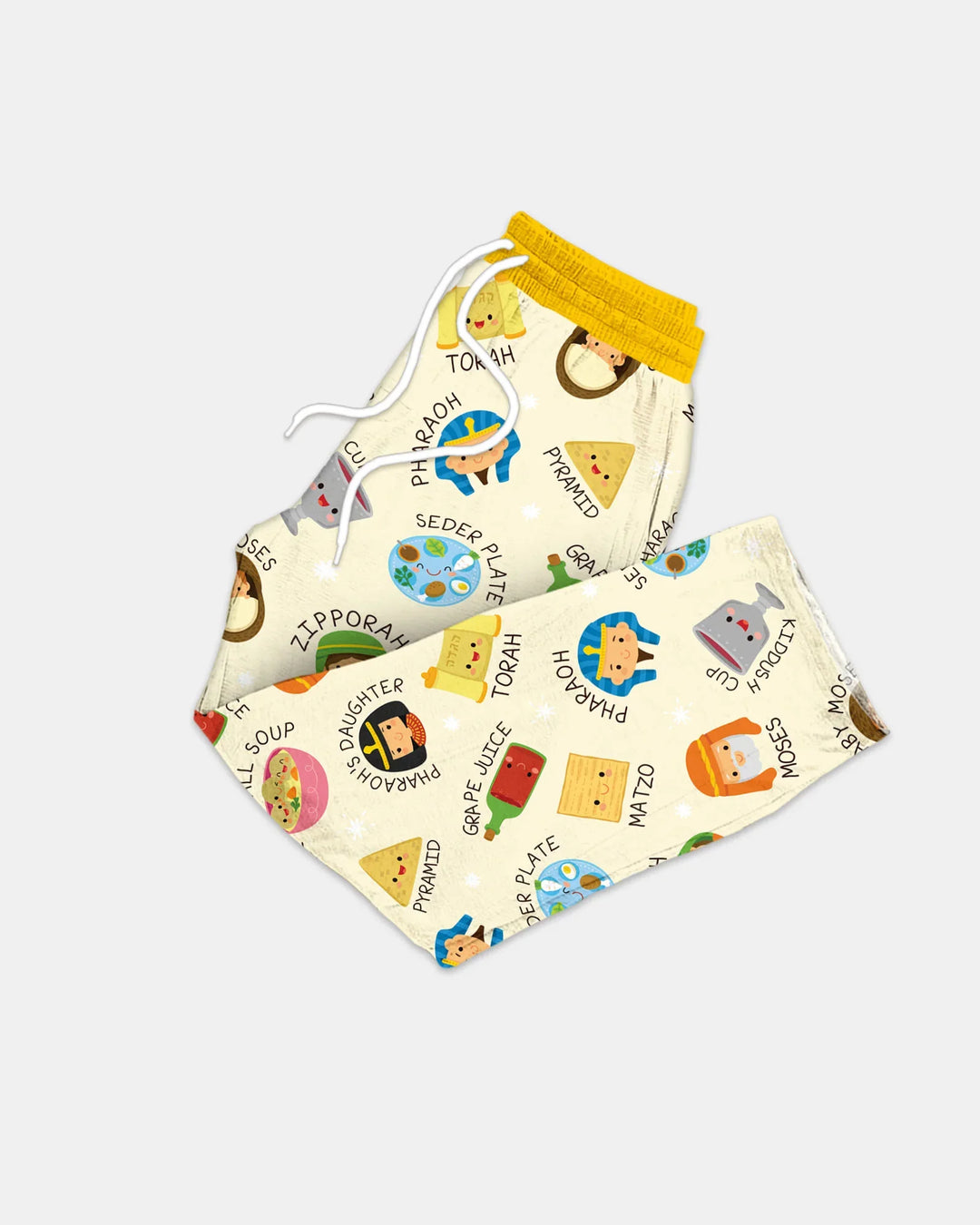 Cute Passover Characters Bamboo Men's Pajama Set