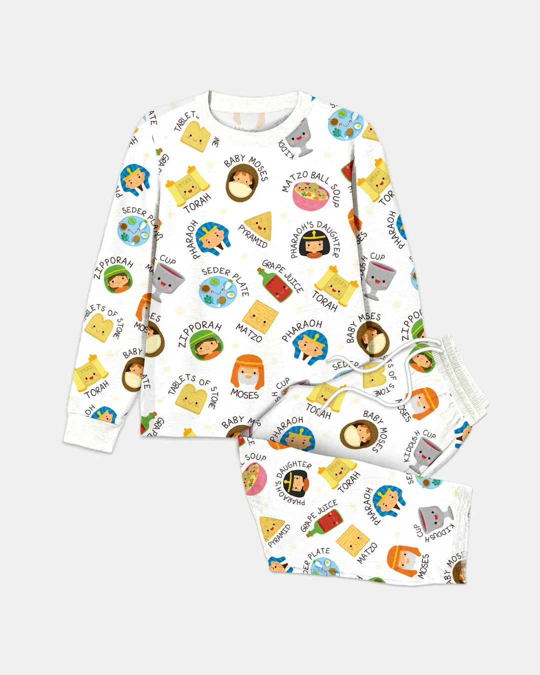 Cute Passover Characters Bamboo Men's Pajama Set
