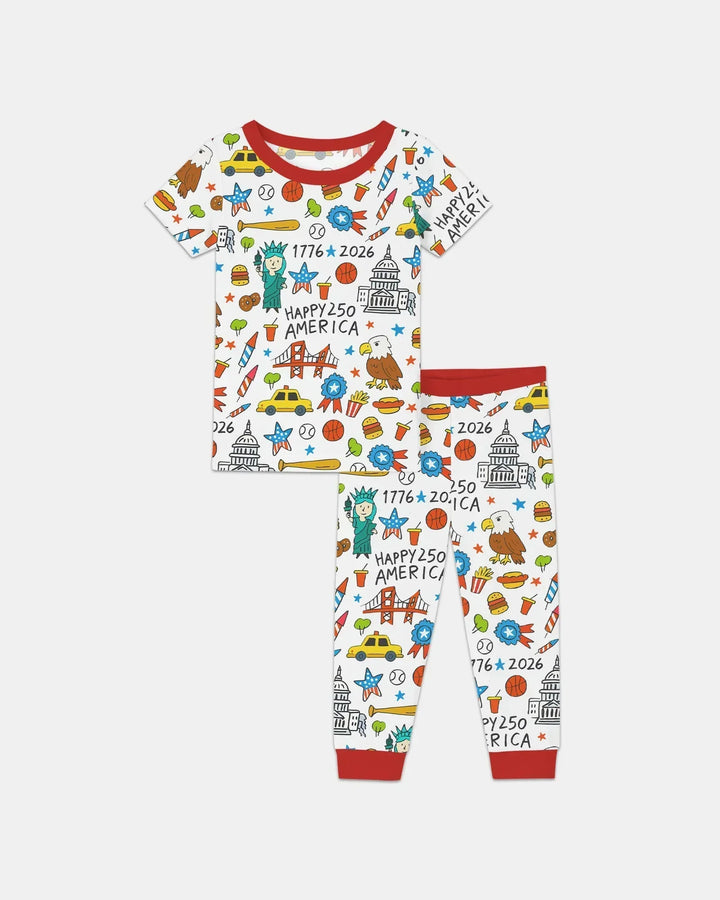 Zweiteiliges, kurzärmliges Pyjama-Set mit Marienkäfern