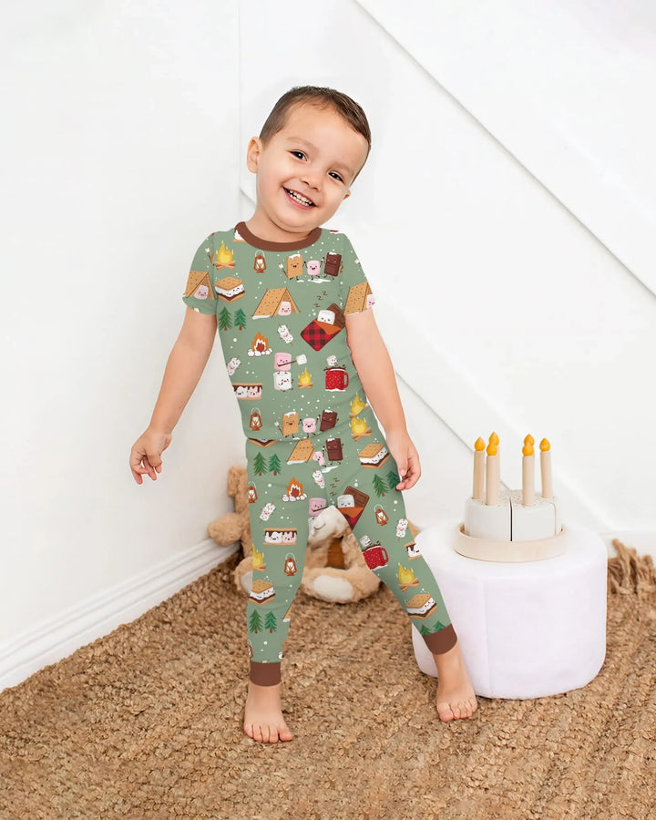 Zweiteiliges, kurzärmliges Pyjama-Set mit Marienkäfern