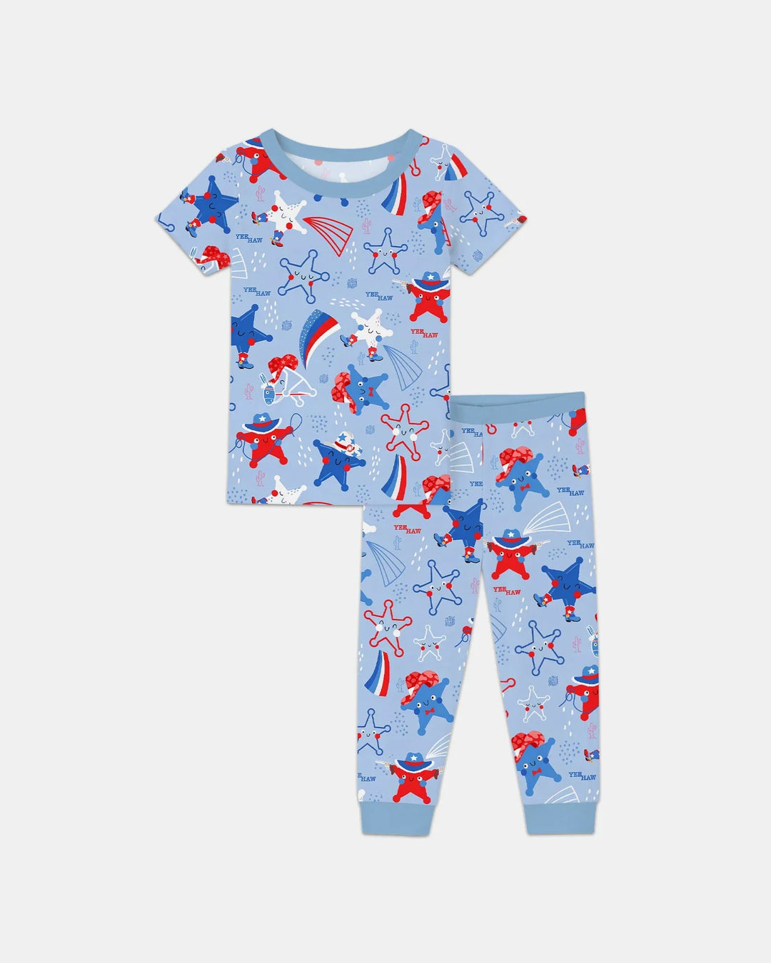 Howdy America Star Bamboo Two Piece Short Sleeve Pajama Set