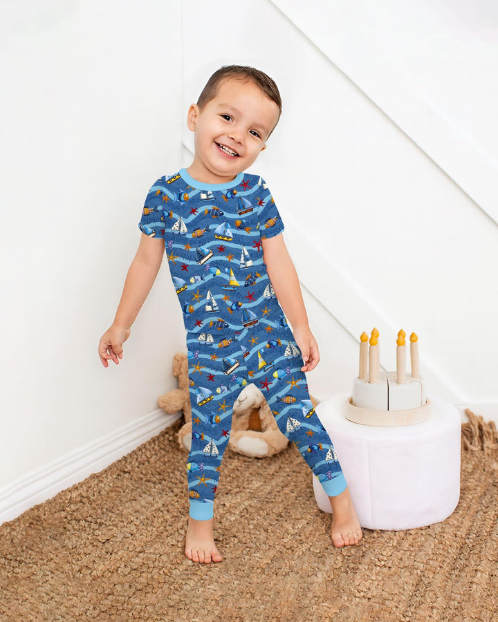 Zweiteiliges, kurzärmliges Pyjama-Set mit Marienkäfern