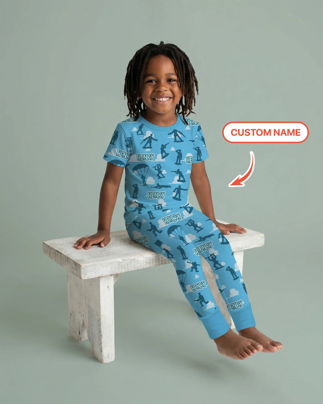 Army Men Memorial Day Bamboo Two Piece Short Sleeve Pajama Set