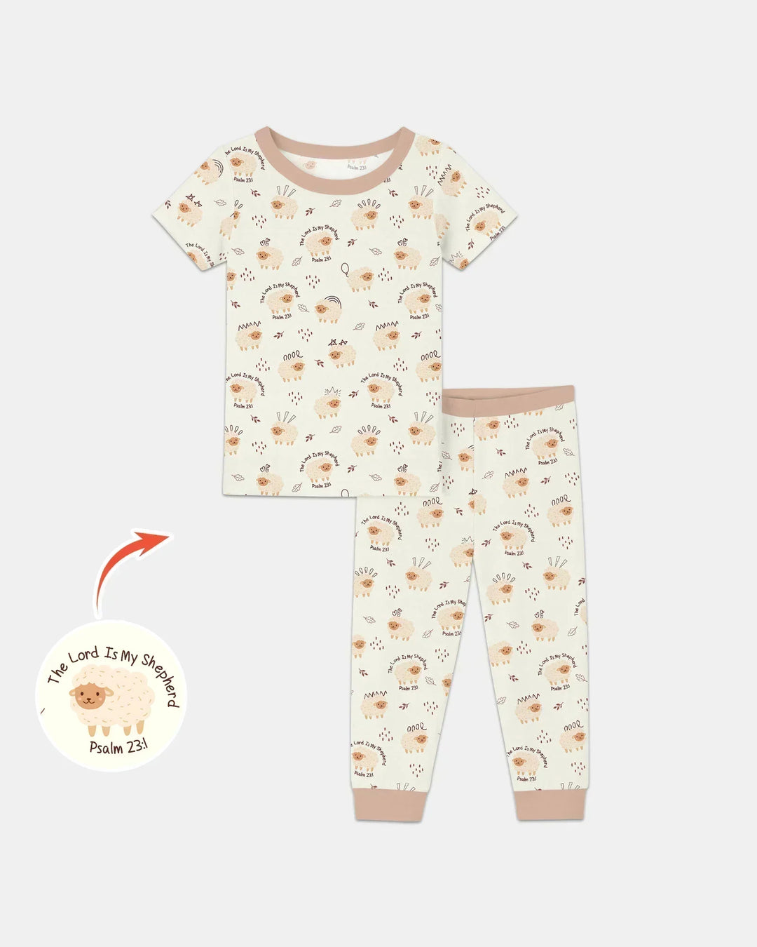 Zweiteiliges, kurzärmliges Pyjama-Set mit Marienkäfern