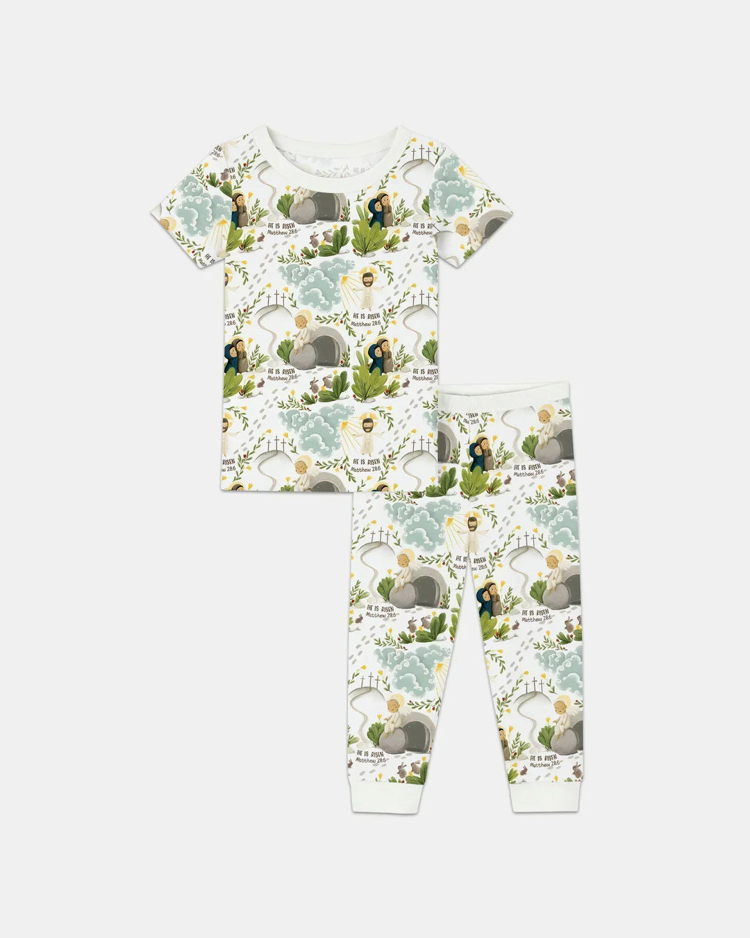 He Is Risen Bamboo Two Piece Short Sleeve Pajama Set