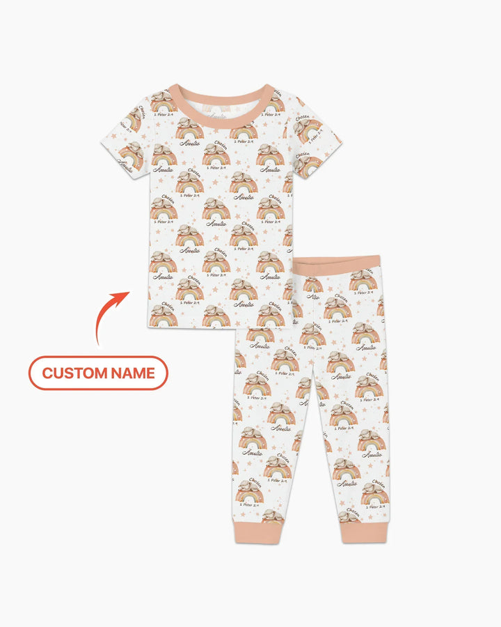Zweiteiliges, kurzärmliges Pyjama-Set mit Marienkäfern