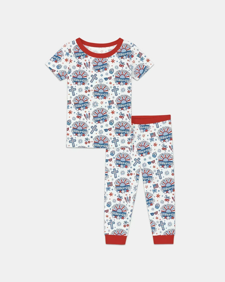 Zweiteiliges, kurzärmliges Pyjama-Set mit Marienkäfern