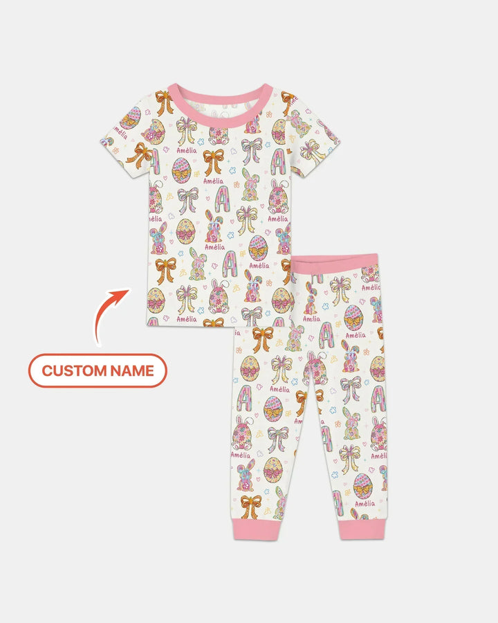 Zweiteiliges, kurzärmliges Pyjama-Set mit Marienkäfern