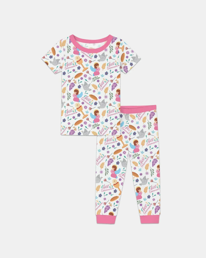 Zweiteiliges, kurzärmliges Pyjama-Set mit Marienkäfern