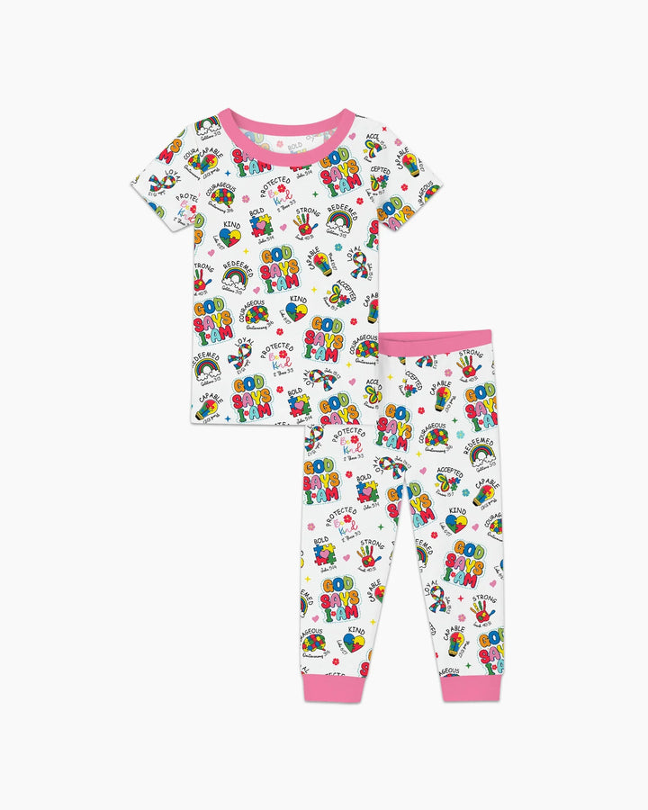 Zweiteiliges, kurzärmliges Pyjama-Set mit Marienkäfern