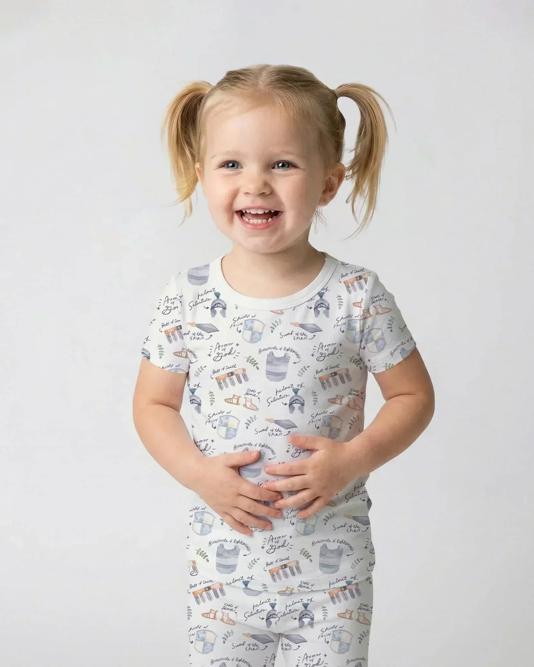 Ephesians 6:10-18 Armor of God Bamboo Two Piece Short Sleeve Pajama Set