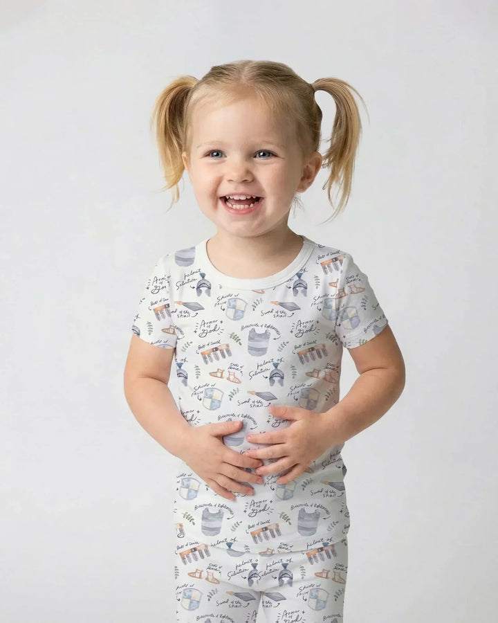 Ephesians 6:10-18 Armor of God Bamboo Two Piece Short Sleeve Pajama Set