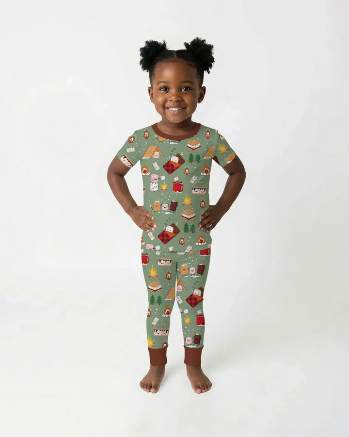 Zweiteiliges, kurzärmliges Pyjama-Set mit Marienkäfern