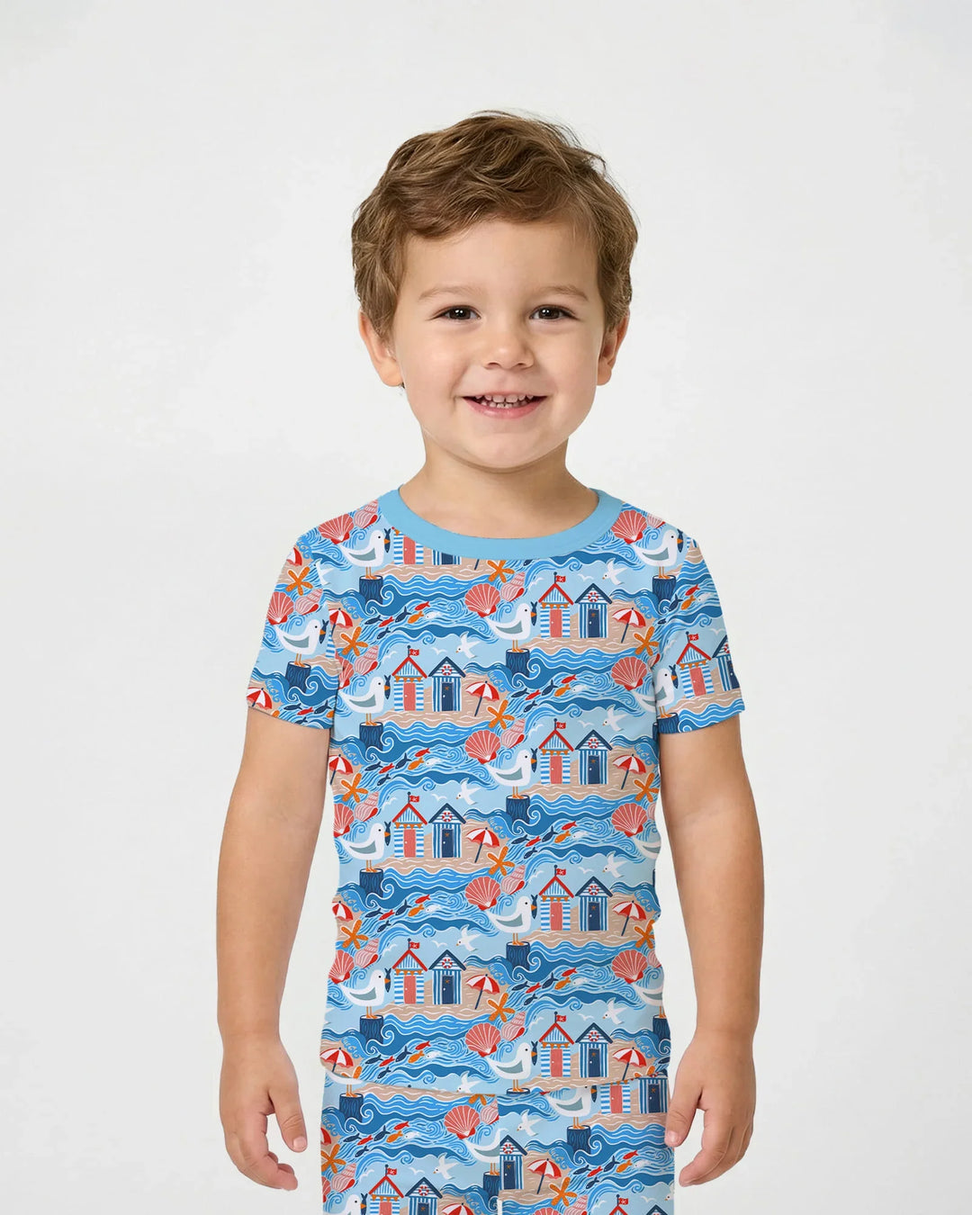 Little Beach Day Bamboo Two Piece Short Sleeve Pajama Set