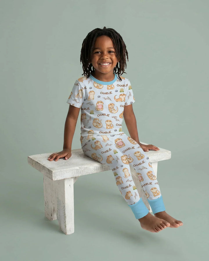 Zweiteiliges, kurzärmliges Pyjama-Set mit Marienkäfern