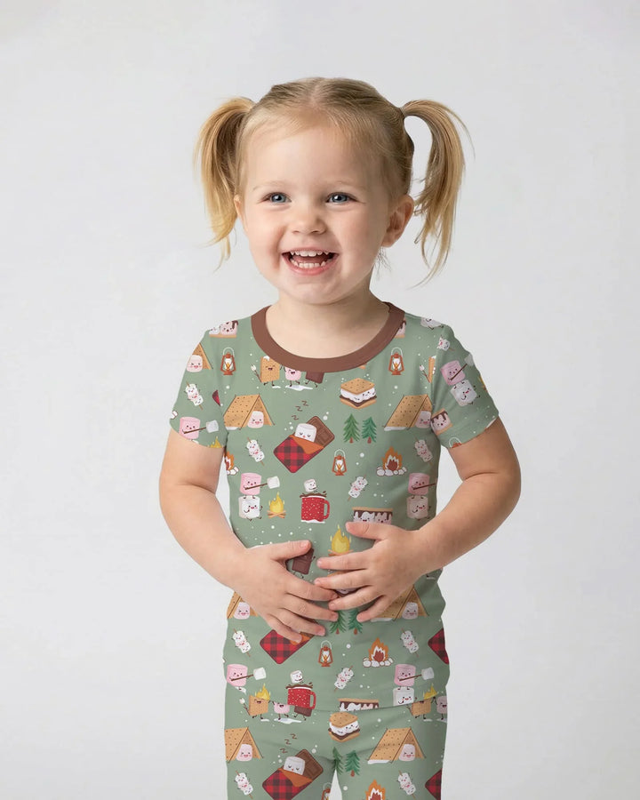 Zweiteiliges, kurzärmliges Pyjama-Set mit Marienkäfern