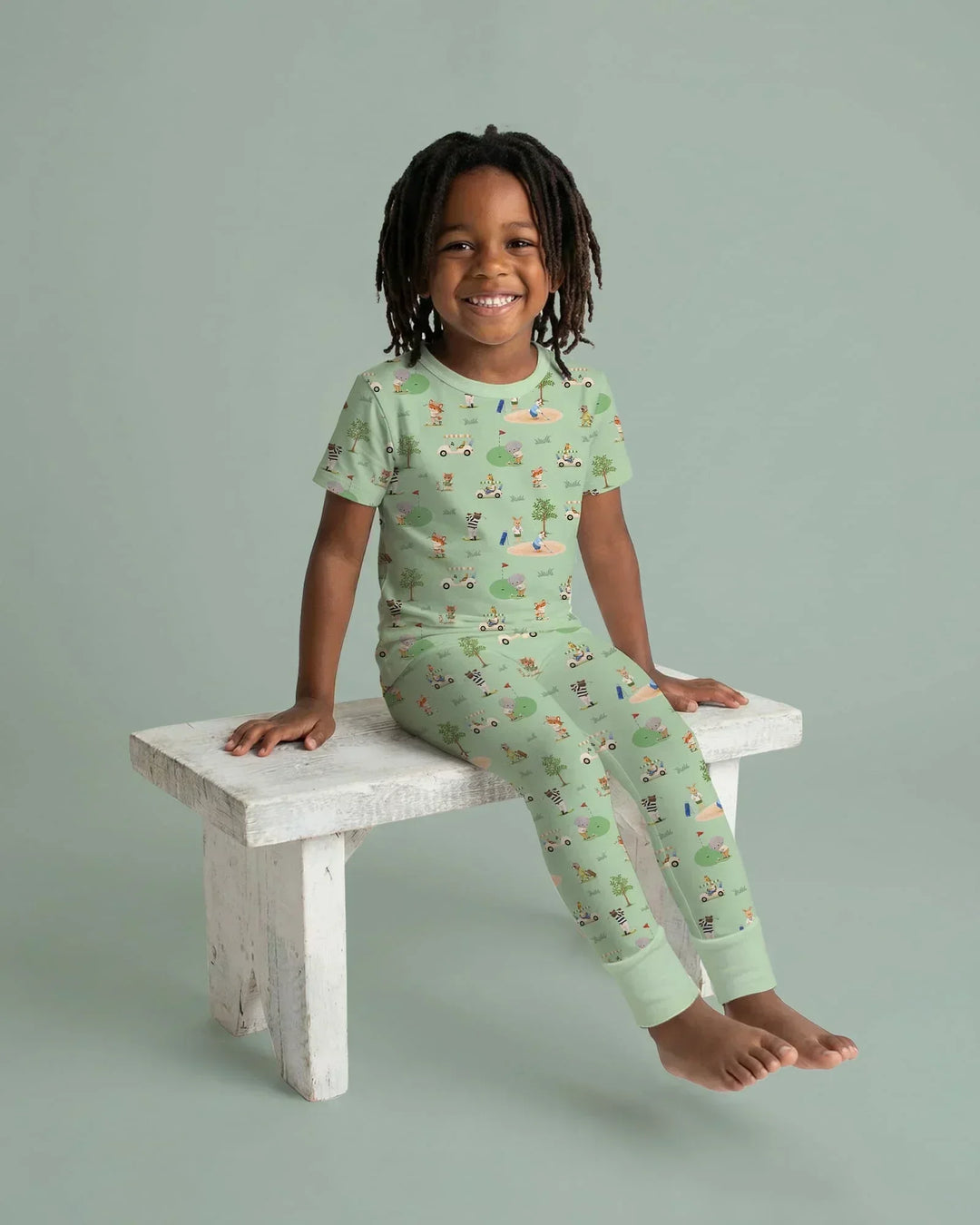 Let's Golf Bamboo Two Piece Short Sleeve Pajama Set