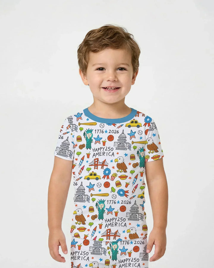 Zweiteiliges, kurzärmliges Pyjama-Set mit Marienkäfern