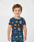Deep Blue Wonders Bamboo Two Piece Short Sleeve Pajama Set