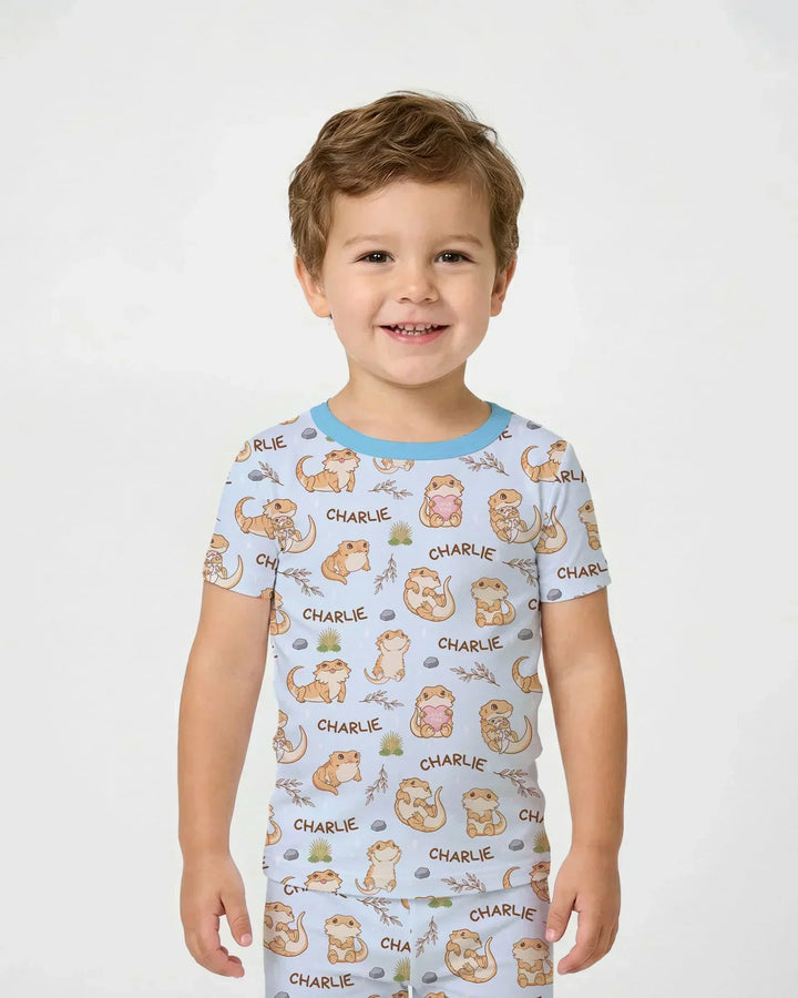 Zweiteiliges, kurzärmliges Pyjama-Set mit Marienkäfern