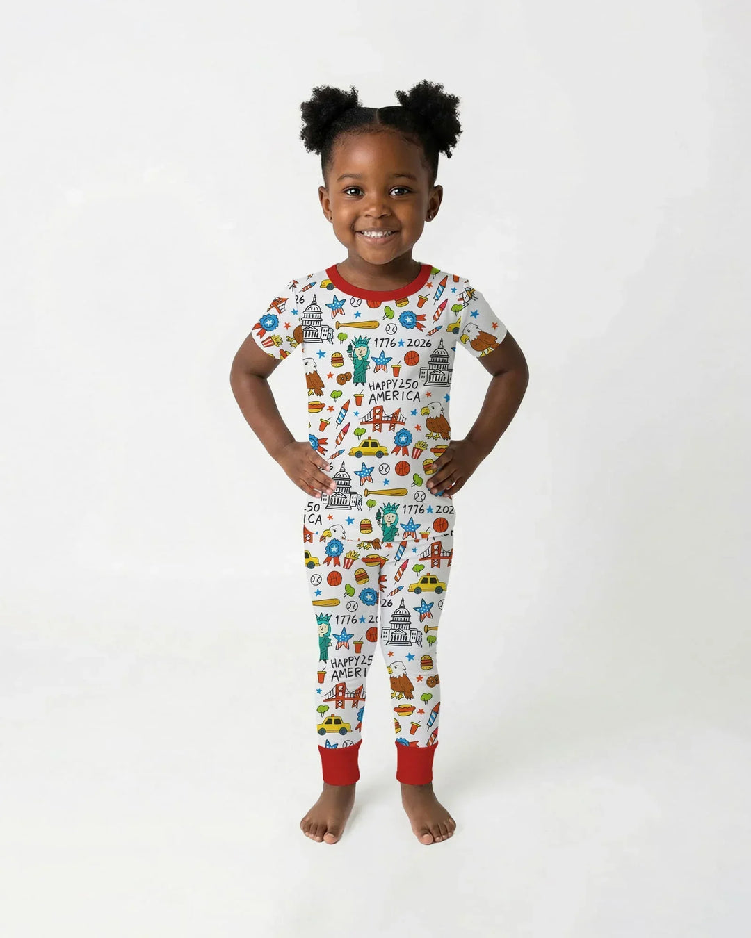 Zweiteiliges, kurzärmliges Pyjama-Set mit Marienkäfern