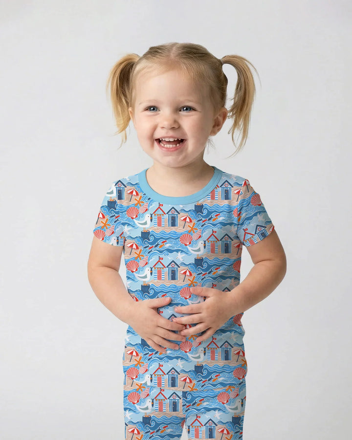 Little Beach Day Bamboo Two Piece Short Sleeve Pajama Set