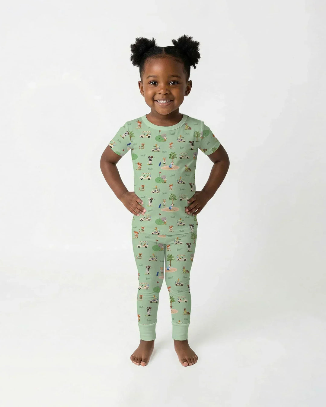 Let's Golf Bamboo Two Piece Short Sleeve Pajama Set