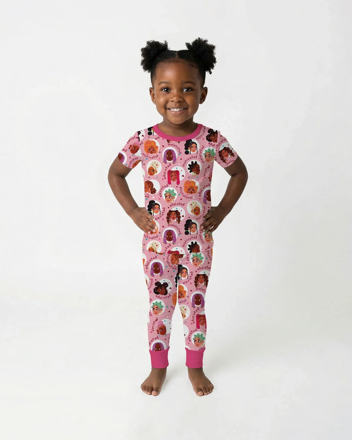 Zweiteiliges, kurzärmliges Pyjama-Set mit Marienkäfern
