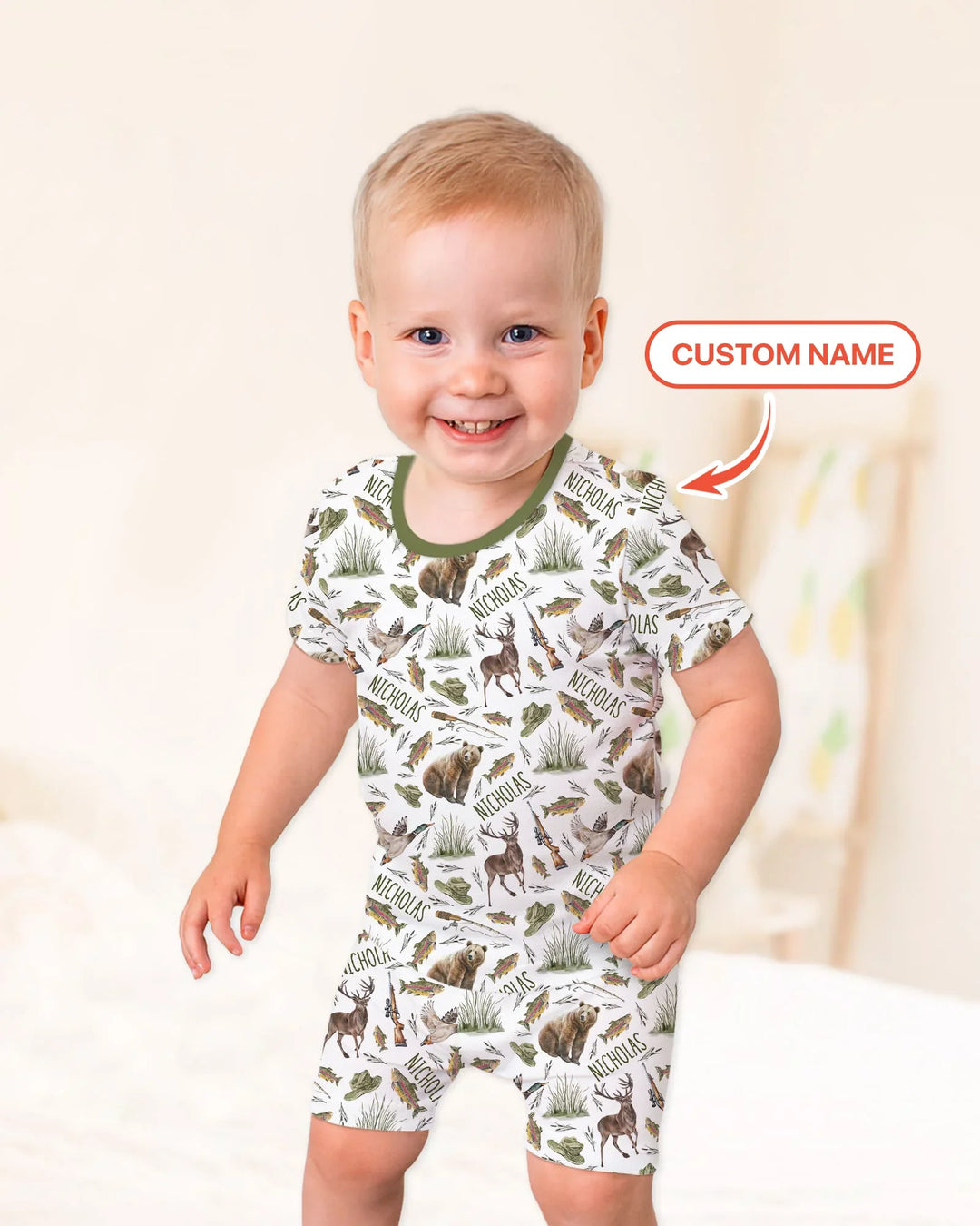 Zweiteiliges Pyjama-Set mit kurzen Ärmeln und Shorts im Sommer-Design