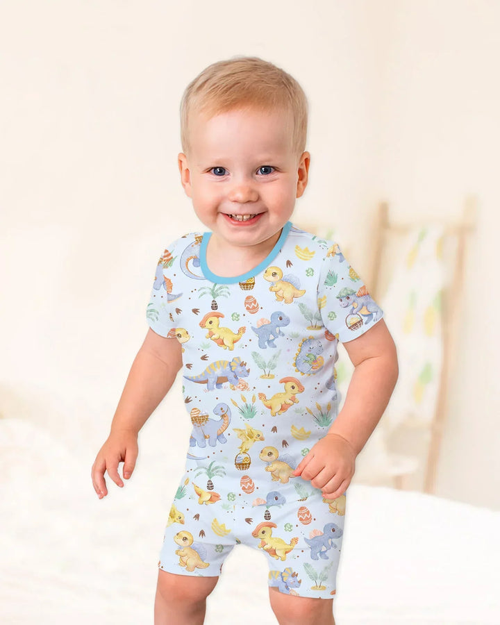 Template Zweiteiliges Pyjama-Set mit kurzen Ärmeln und Shorts