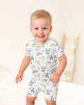 Template Zweiteiliges Pyjama-Set mit kurzen Ärmeln und Shorts