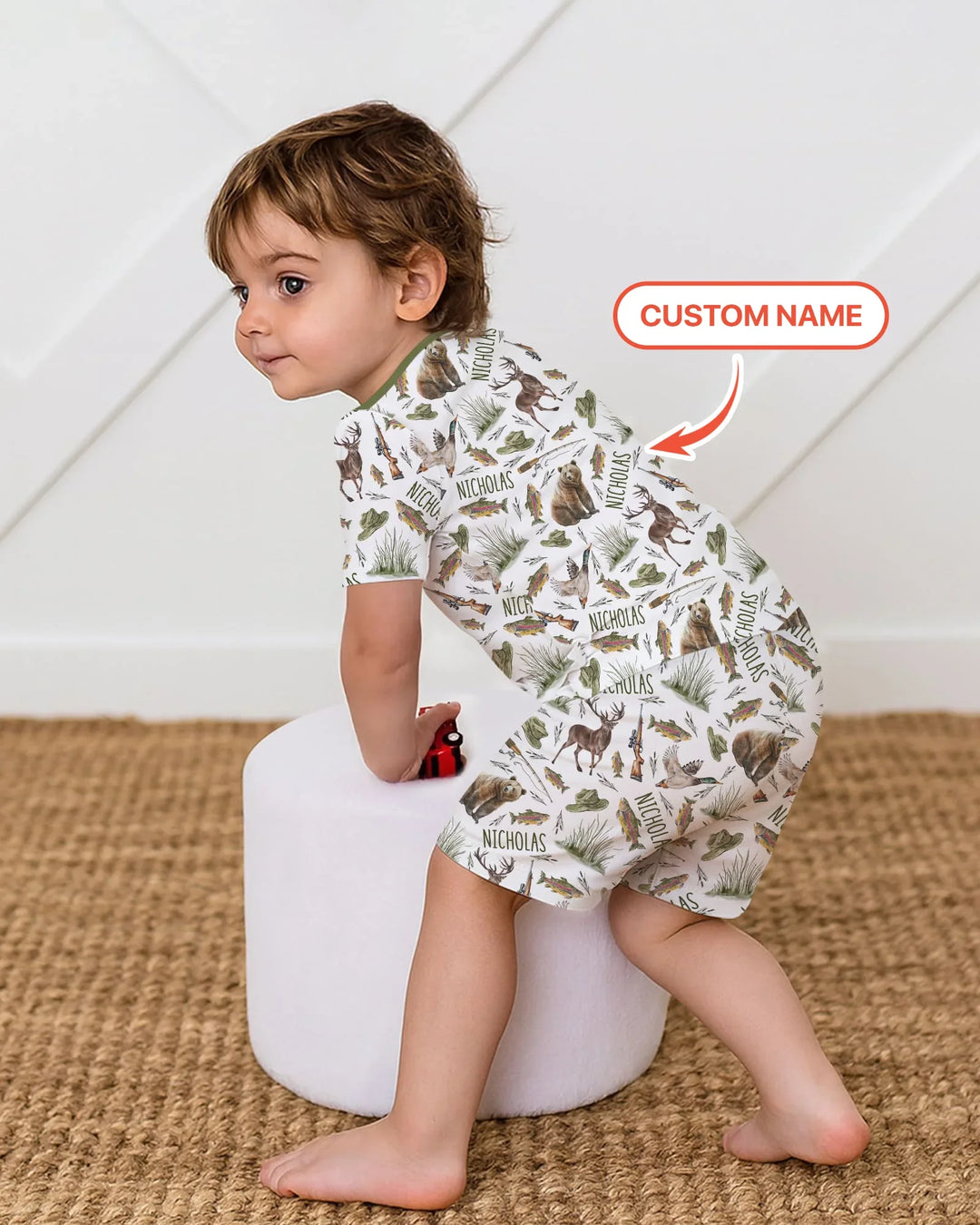Zweiteiliges Pyjama-Set mit kurzen Ärmeln und Shorts im Sommer-Design