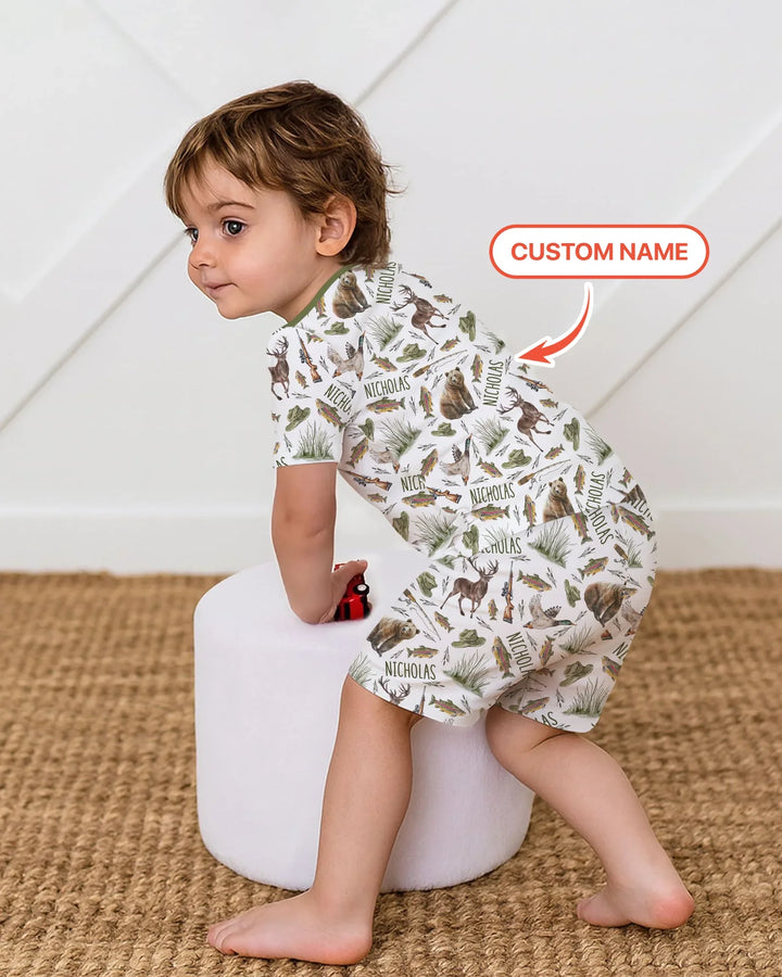 Zweiteiliges Pyjama-Set mit kurzen Ärmeln und Shorts im Sommer-Design