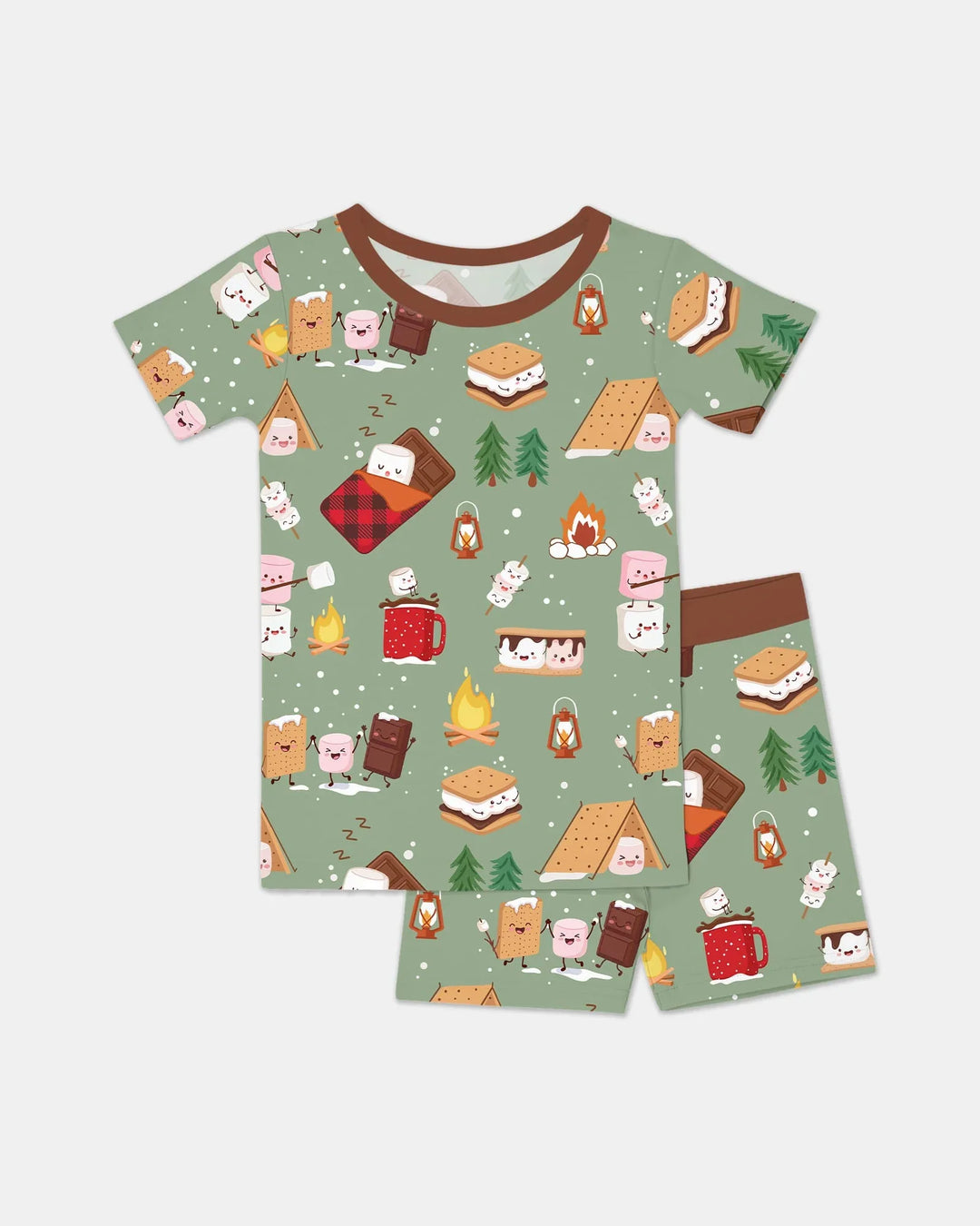 Template Zweiteiliges Pyjama-Set mit kurzen Ärmeln und Shorts