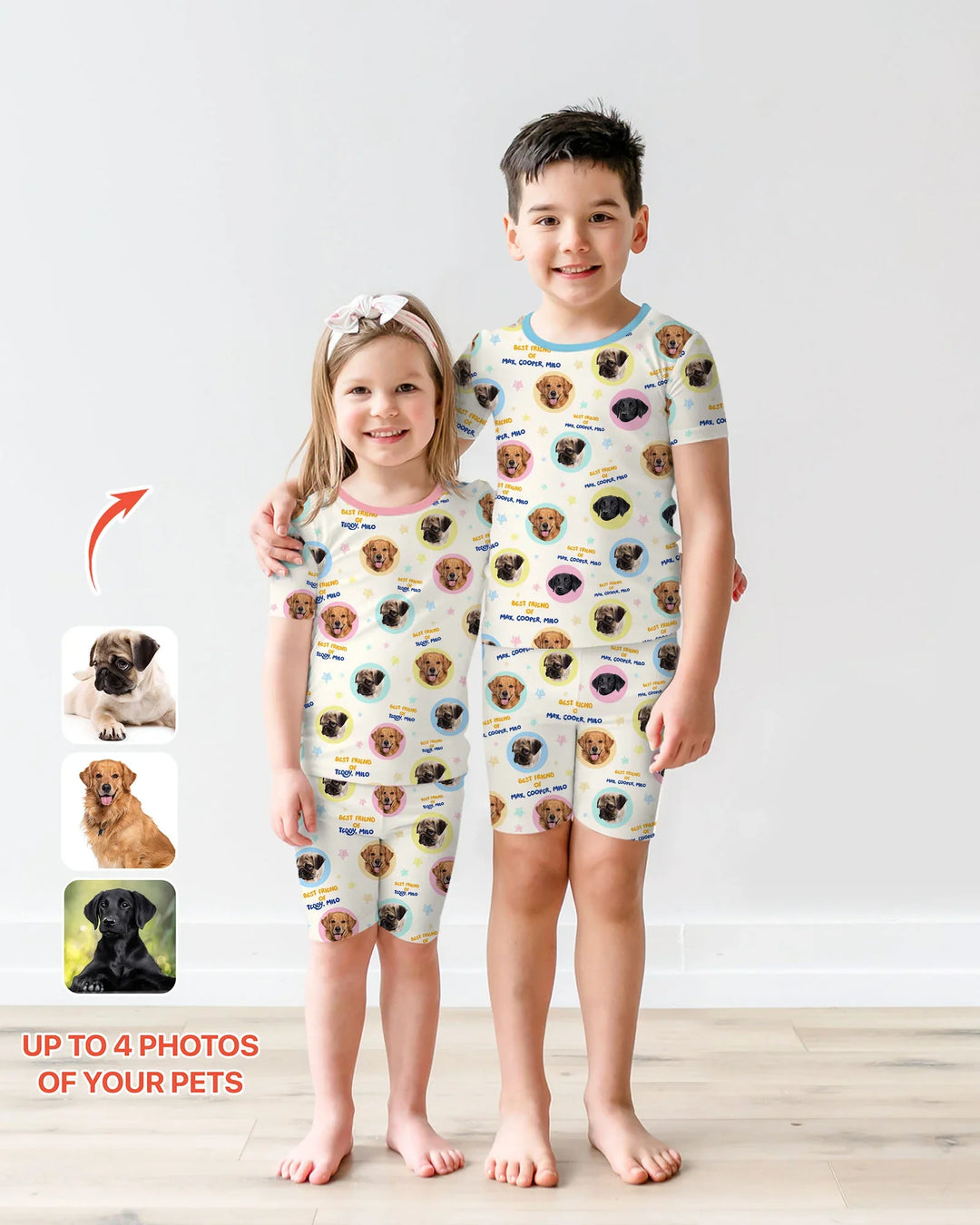 Zweiteiliges Pyjama-Set mit kurzen Ärmeln und Shorts im Sommer-Design