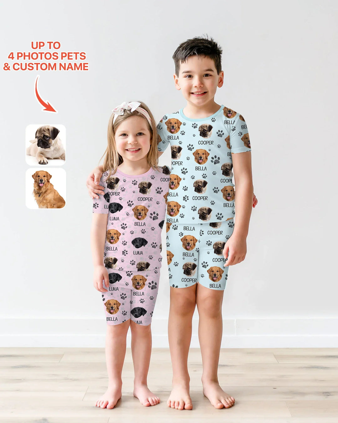 Zweiteiliges Pyjama-Set mit kurzen Ärmeln und Shorts im Sommer-Design