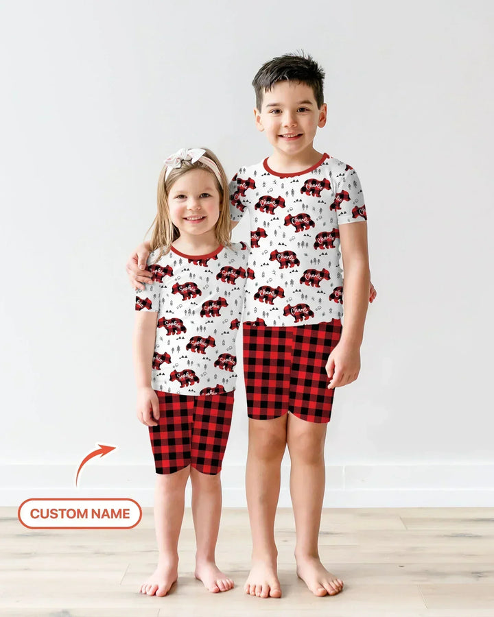 Zweiteiliges Pyjama-Set mit kurzen Ärmeln und Shorts im Sommer-Design