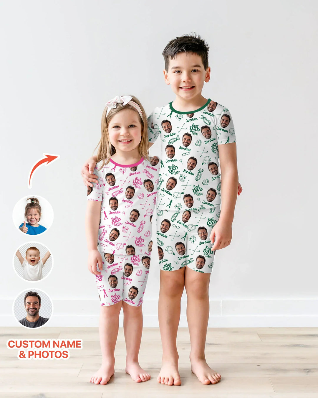 Zweiteiliges Pyjama-Set mit kurzen Ärmeln und Shorts im Sommer-Design