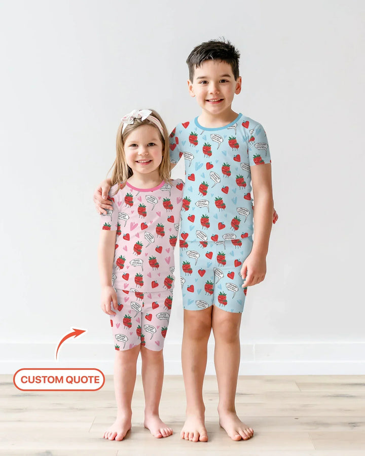 Zweiteiliges Pyjama-Set mit kurzen Ärmeln und Shorts im Sommer-Design