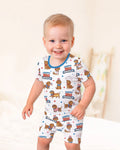 Red, White & Wiener Bamboo Two Piece Short Sleeve Shorts Pajama Set