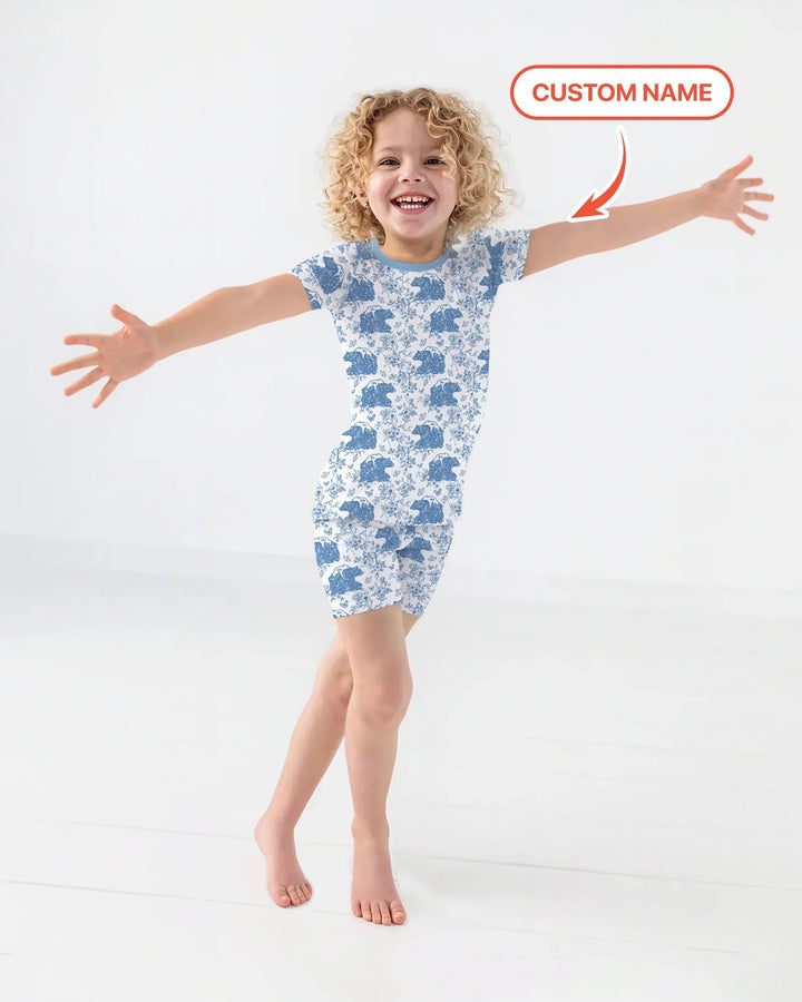 Zweiteiliges Pyjama-Set mit kurzen Ärmeln und Shorts im Sommer-Design