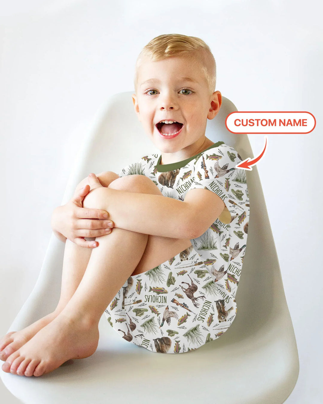 Zweiteiliges Pyjama-Set mit kurzen Ärmeln und Shorts im Sommer-Design