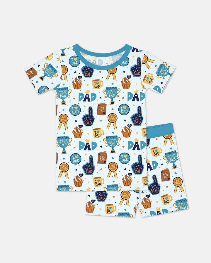 Template Zweiteiliges Pyjama-Set mit kurzen Ärmeln und Shorts