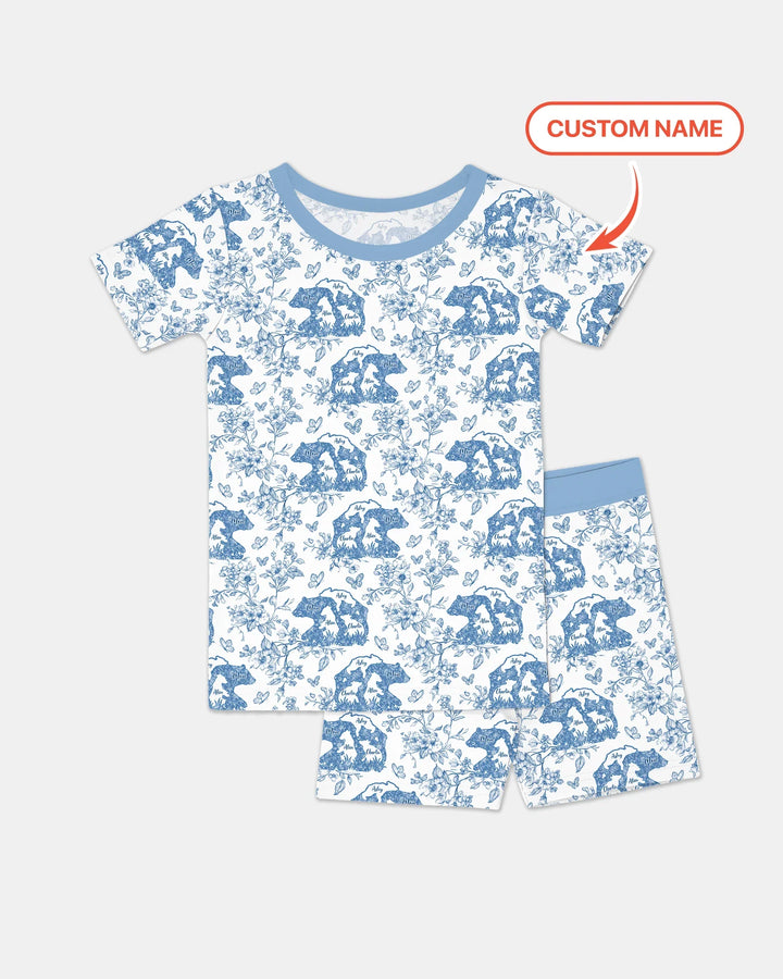 Zweiteiliges Pyjama-Set mit kurzen Ärmeln und Shorts im Sommer-Design