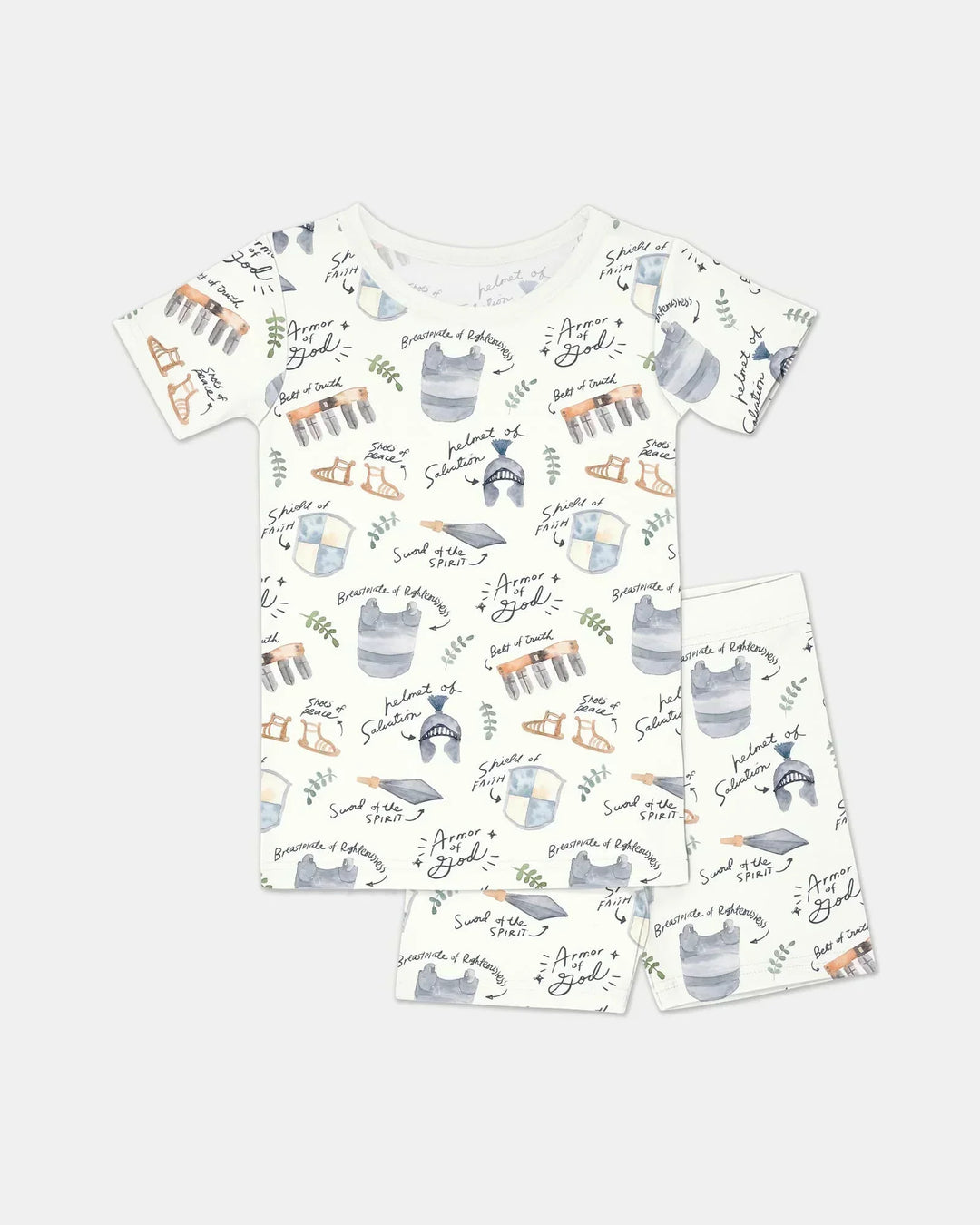 Template Zweiteiliges Pyjama-Set mit kurzen Ärmeln und Shorts