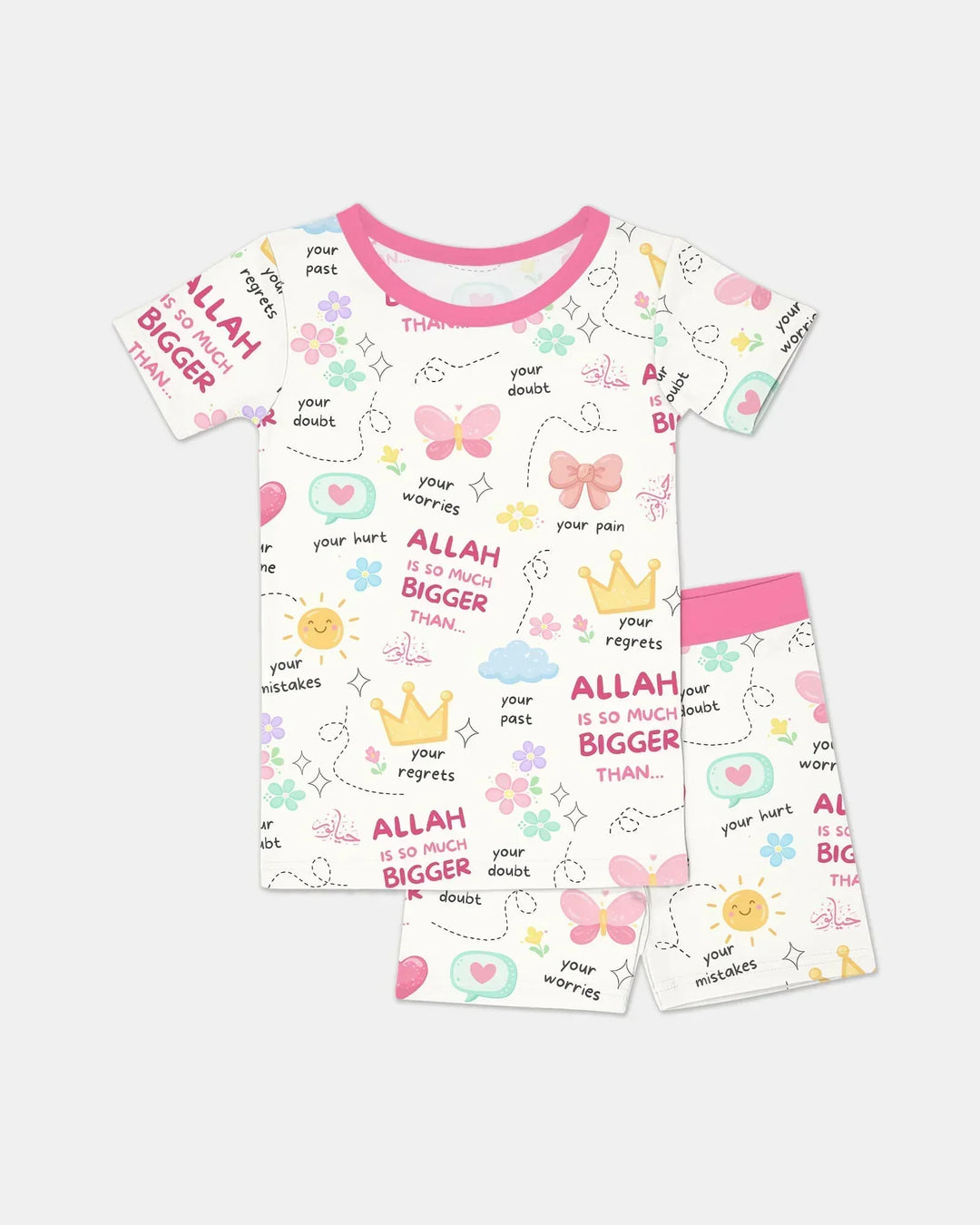 Template Zweiteiliges Pyjama-Set mit kurzen Ärmeln und Shorts