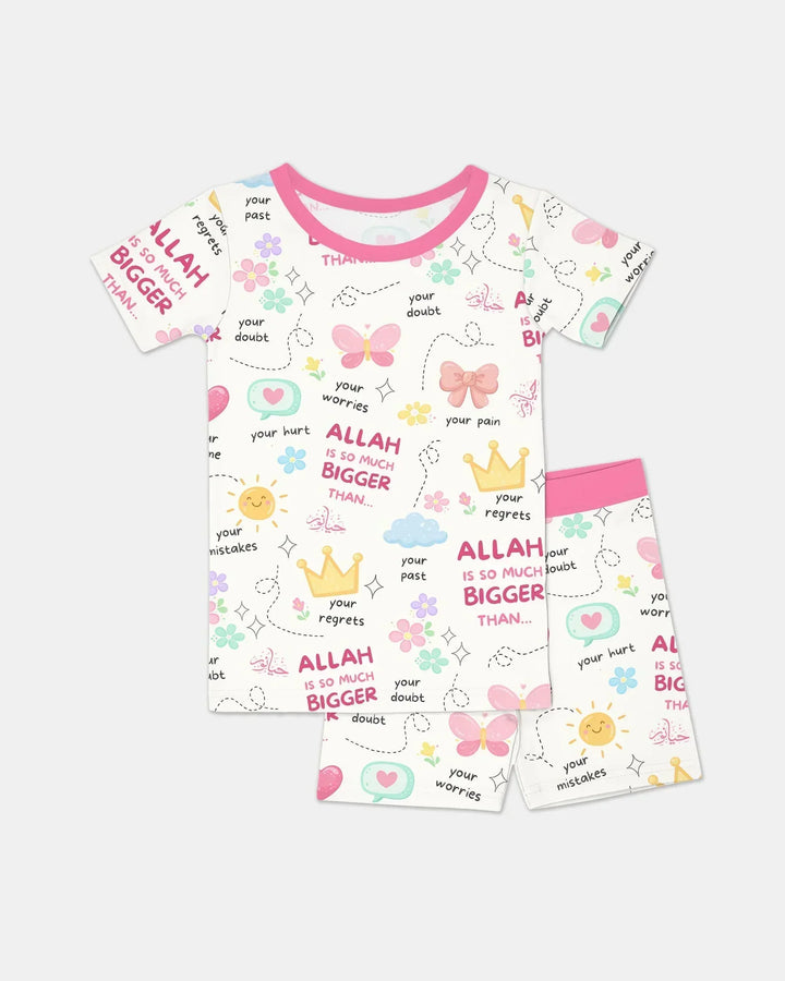 Template Zweiteiliges Pyjama-Set mit kurzen Ärmeln und Shorts